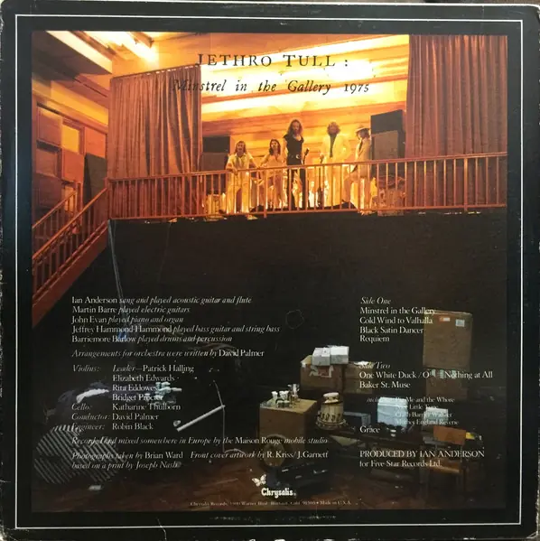 Jethro Tull - Minstrel In The Gallery 뒷면