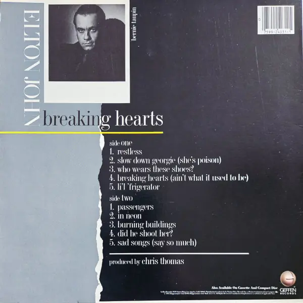 Elton John - Breaking Hearts 뒷면