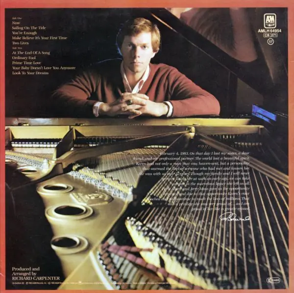 Carpenters - Voice Of The Heart 뒷면
