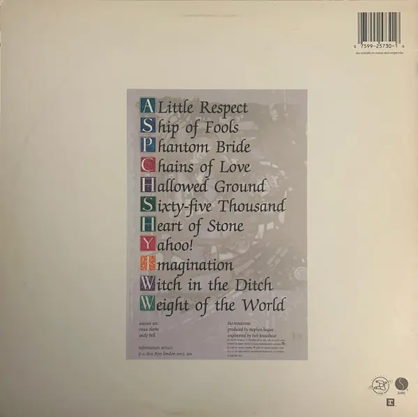 Erasure - The Innocents 뒷면