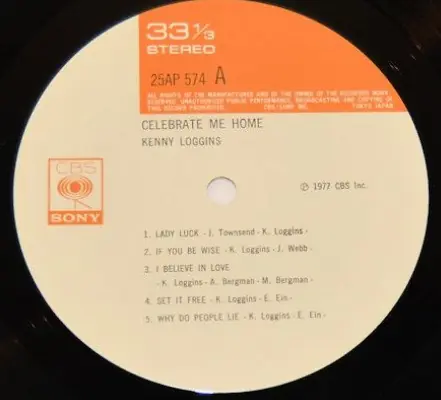 Kenny Loggins - Celebrate Me Home 뒷면