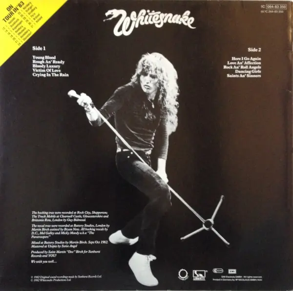 Whitesnake - Saints & Sinners 뒷면
