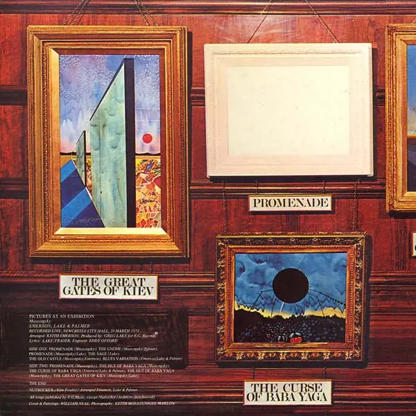 Emerson, Lake & Palmer - Pictures At An Exhibition 뒷면