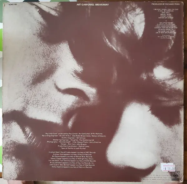 Art Garfunkel - Breakaway 뒷면