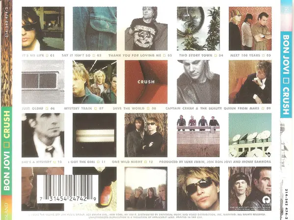 Bon Jovi - Crush 뒷면