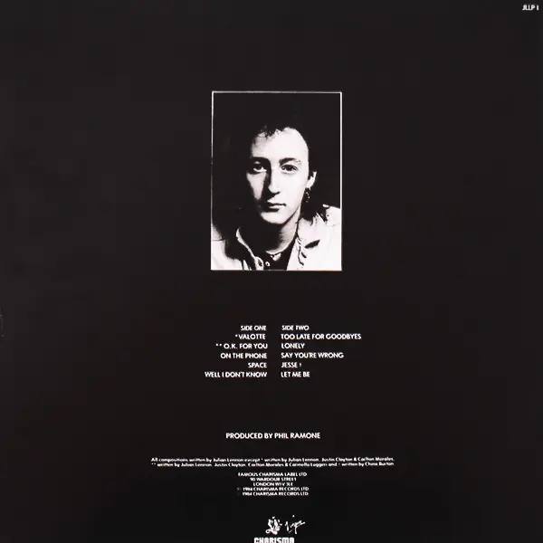 Julian Lennon - Valotte 뒷면