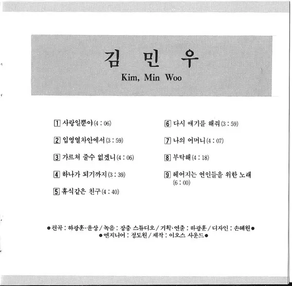 김민우 - 김민우 1 뒷면