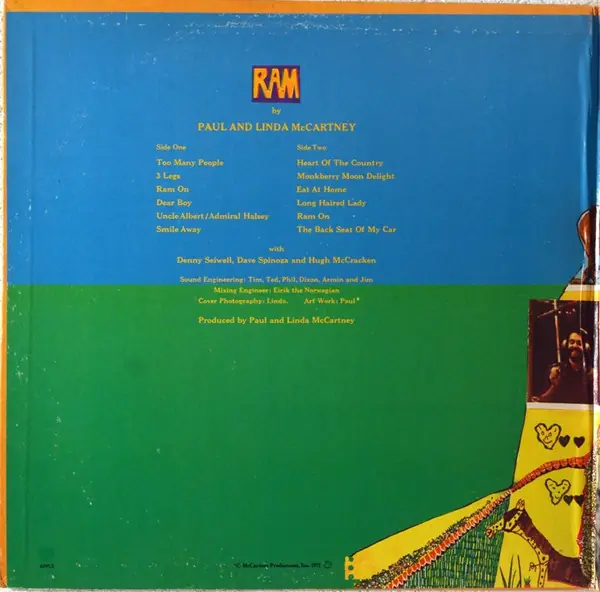 Paul & Linda McCartney - Ram 뒷면