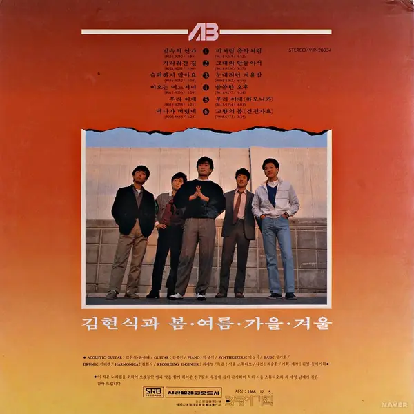 김현식 - 3집 - 빗속의 연가 / 비처럼 음악처럼 뒷면