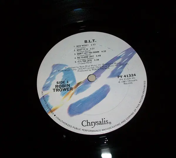 Jack Bruce / Bill Lordan / Robin Trower - B.L.T. 뒷면