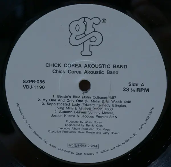 Chick Corea Akoustic Band - Chick Corea Akoustic Band 뒷면