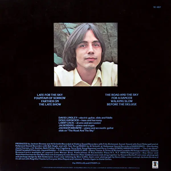 Jackson Browne - Late For The Sky 뒷면