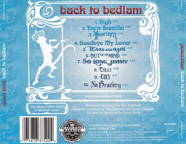 James Blunt - Back To Bedlam 뒷면