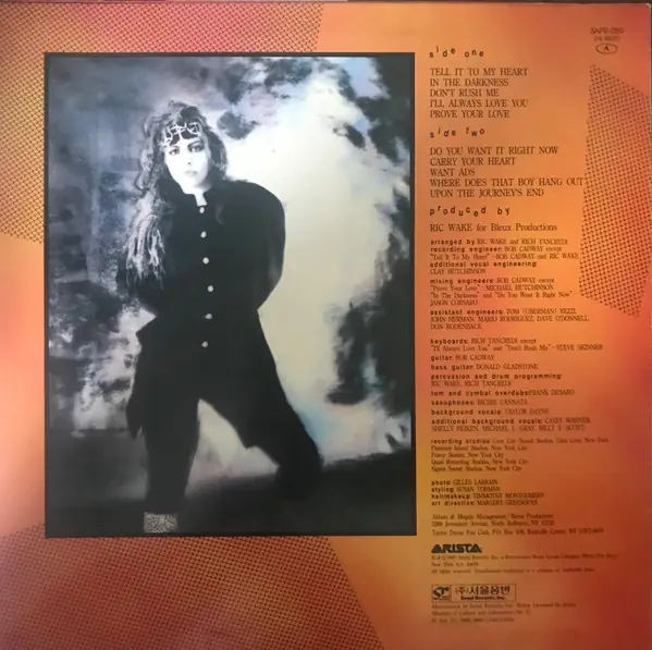 Taylor Dayne - Tell It To My Heart 뒷면
