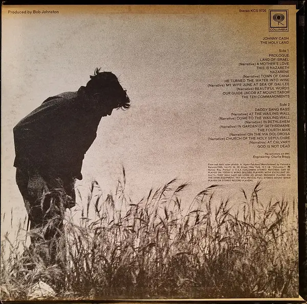Johnny Cash - The Holy Land 뒷면
