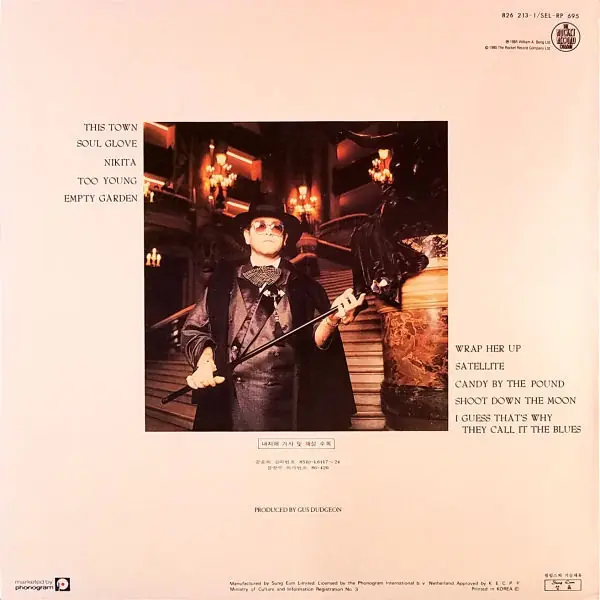 Elton John - Ice On Fire 뒷면
