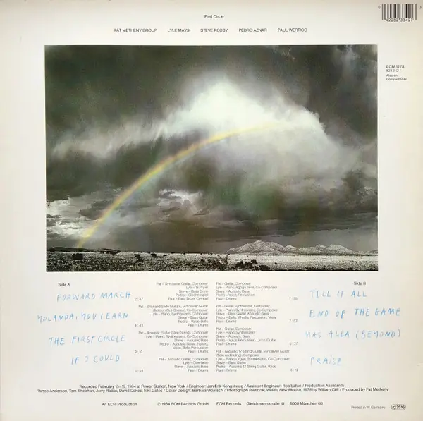 Pat Metheny Group - First Circle 뒷면