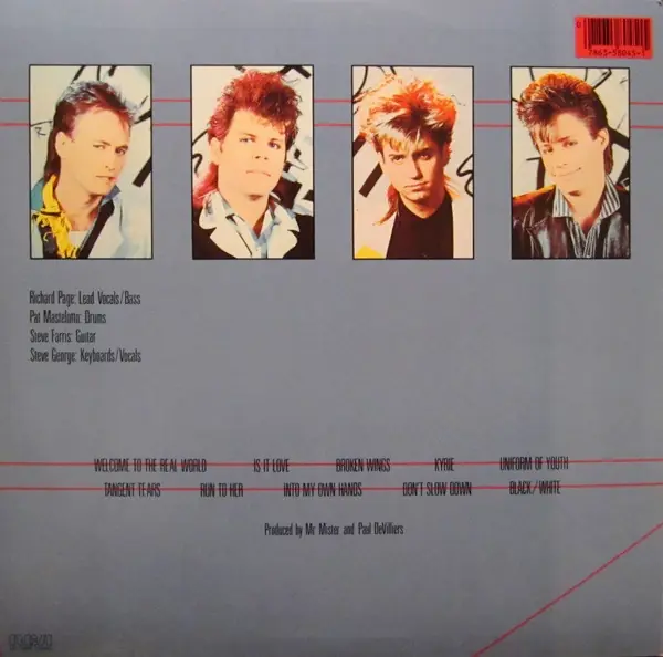 Mr. Mister - Welcome To The Real World 뒷면
