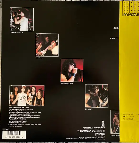 Anthrax - Spreading The Disease 뒷면