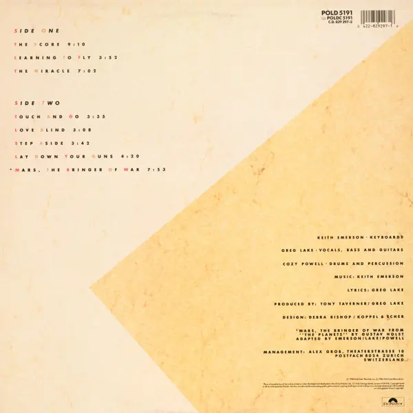 Emerson, Lake & Powell - Emerson, Lake & Powell 뒷면