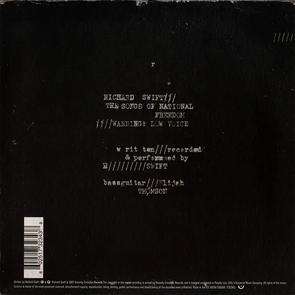 Richard Swift - The Songs Of National Freedom 뒷면