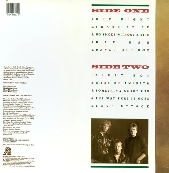 Bad Company - Dangerous Age 뒷면