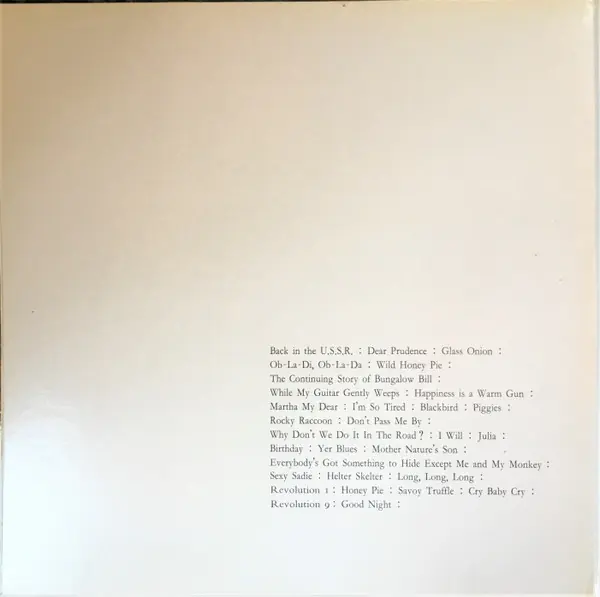 The Beatles - The Beatles 뒷면