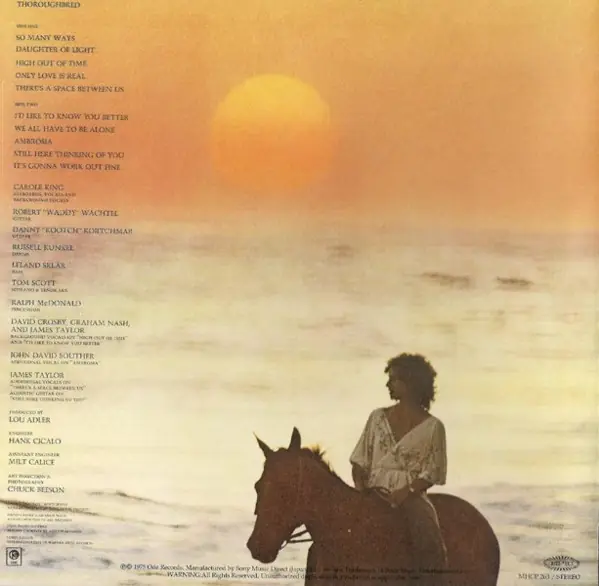 Carole King - Thoroughbred 뒷면