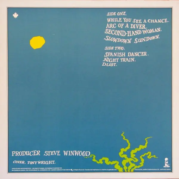 Steve Winwood - Arc Of A Diver 뒷면
