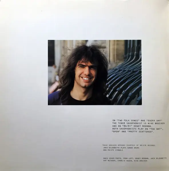 Pat Metheny / Charlie Haden / Jack DeJohnette / Dewey Redman / Michael Brecker - 80/81 뒷면