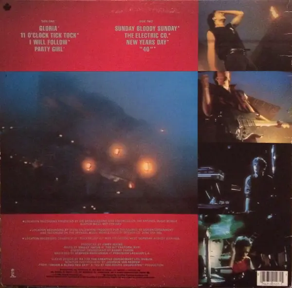 U2 - Live "Under A Blood Red Sky" 뒷면