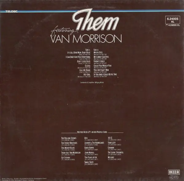 Them / Van Morrison - Them Featuring Van Morrison 뒷면
