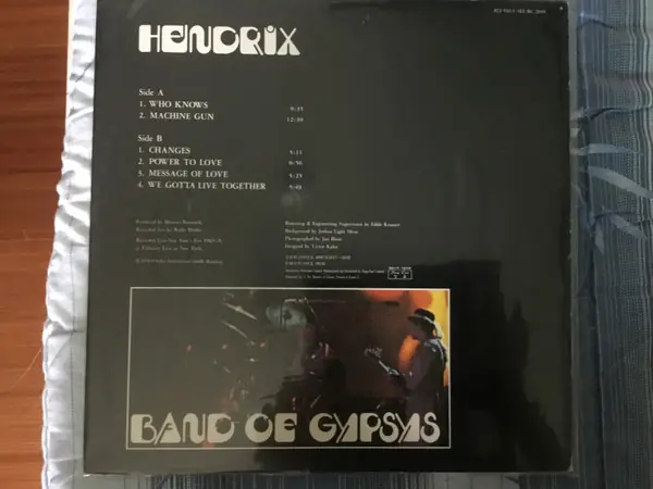 Jimi Hendrix - Band Of Gypsys 뒷면