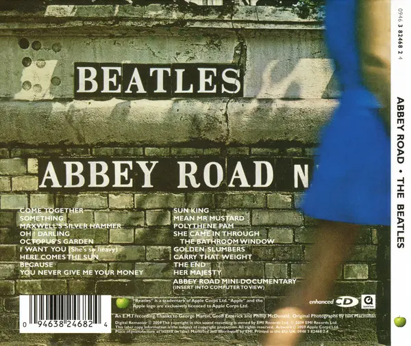 The Beatles - Abbey Road 뒷면