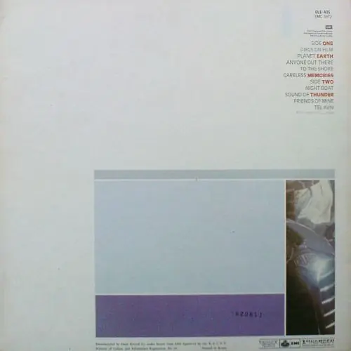 Duran Duran - Duran Duran 뒷면