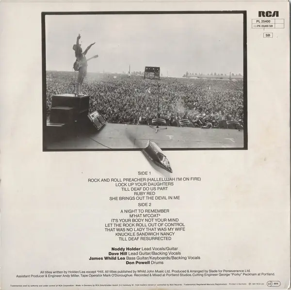 Slade - Till Deaf Do Us Part 뒷면
