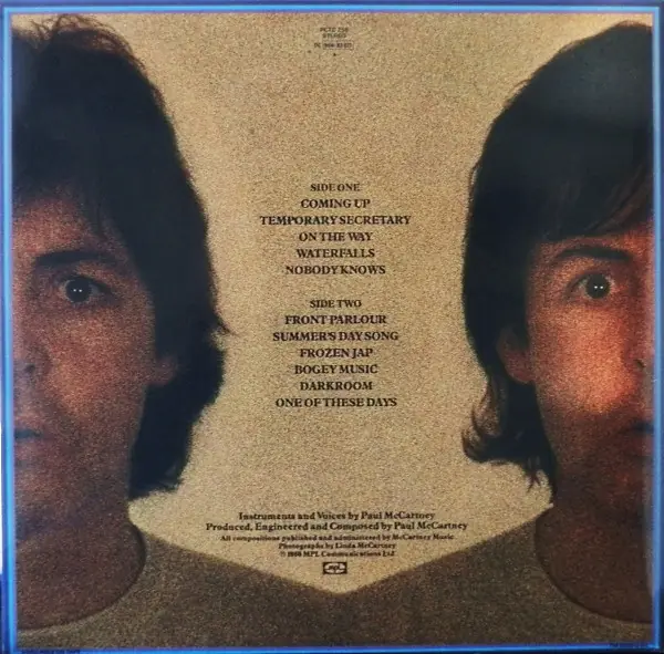 Paul McCartney - McCartney II 뒷면