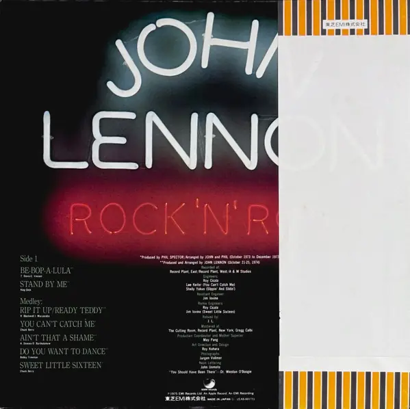 John Lennon - Rock 'N' Roll = ロックン・ロール 뒷면