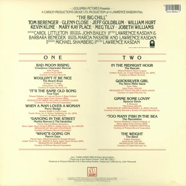 Various - More Songs From The Original Soundtrack Of The Big Chill 뒷면