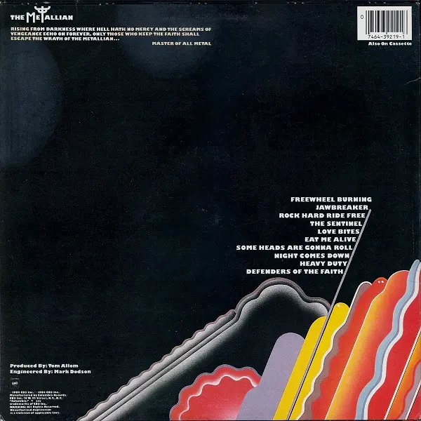 Judas Priest - Defenders Of The Faith 뒷면