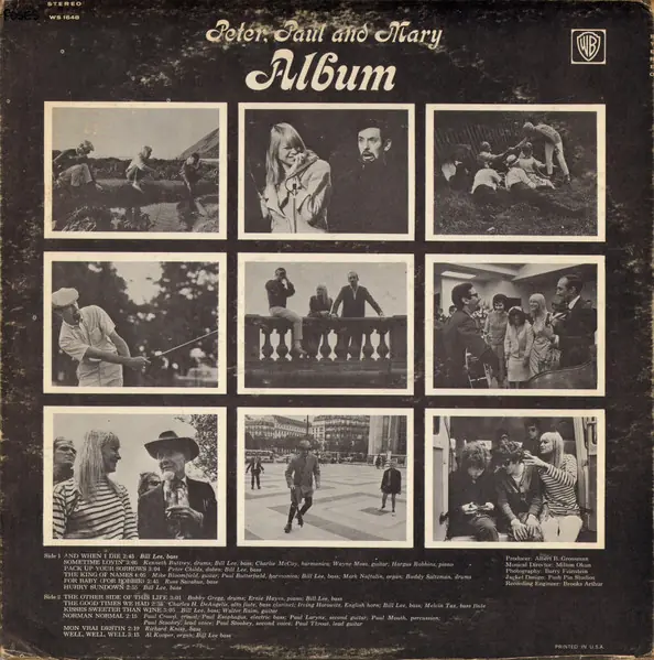Peter, Paul & Mary - Album 뒷면