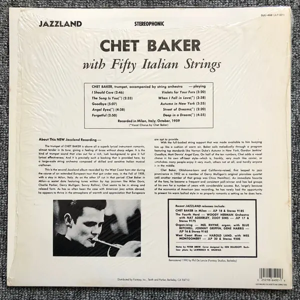 Chet Baker - Chet Baker With Fifty Italian Strings 뒷면