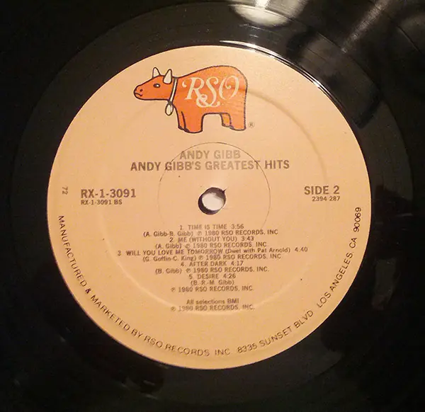 Andy Gibb - Andy Gibb's Greatest Hits 뒷면