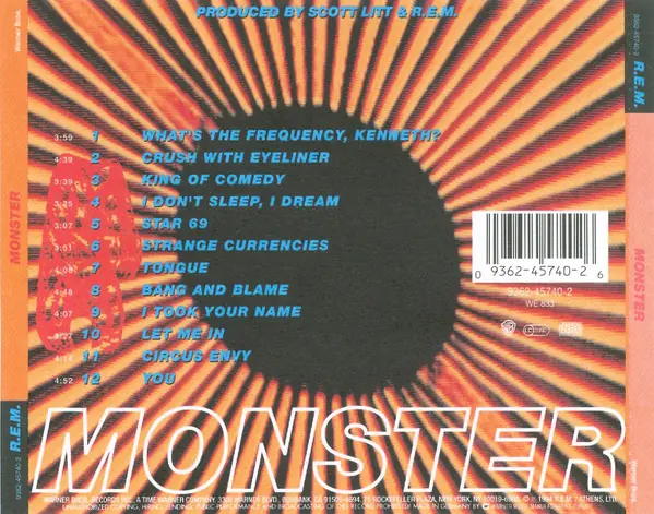 R.E.M. - Monster 뒷면