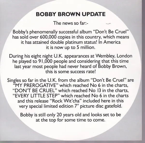 Bobby Brown - Rock Wit'Cha 뒷면