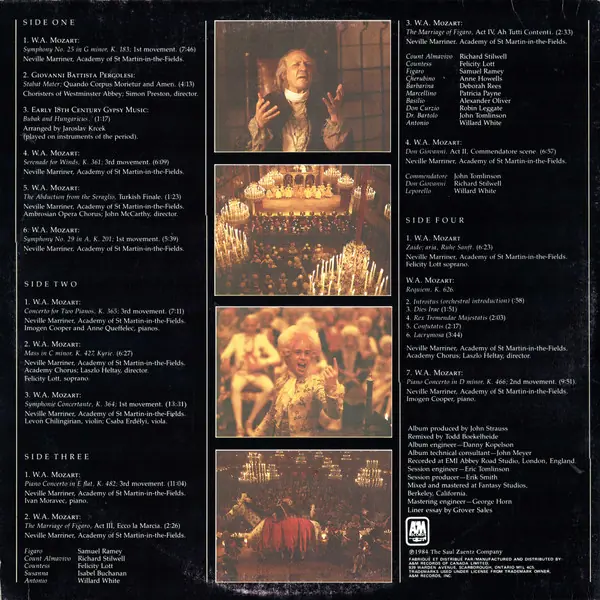 Sir Neville Marriner / Wolfgang Amadeus Mozart - Amadeus (Original Soundtrack Recording) 뒷면
