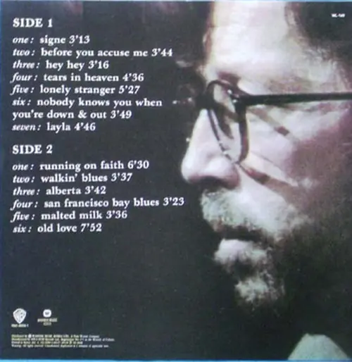 Eric Clapton - Unplugged 뒷면