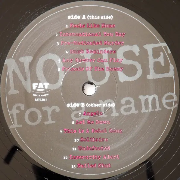 No Use For A Name - Hard Rock Bottom 뒷면