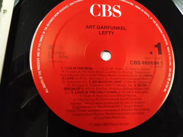 Art Garfunkel - Lefty 뒷면