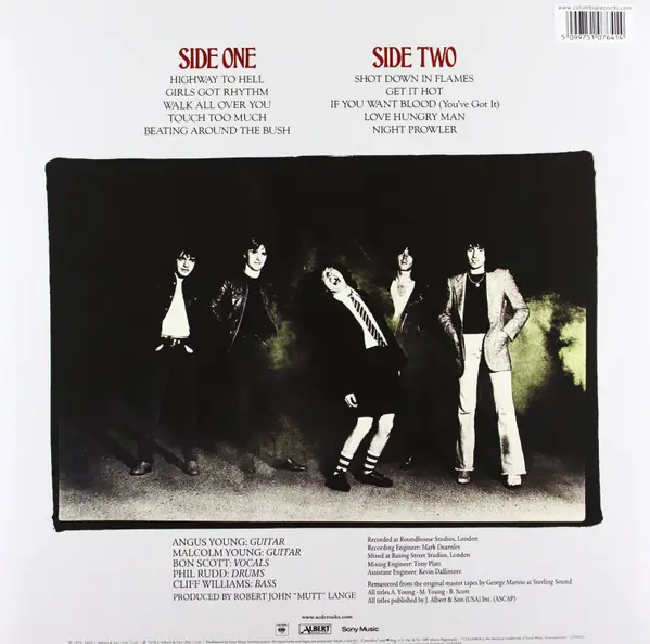 AC/DC - Highway To Hell 뒷면
